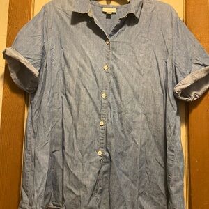 J. Jill Light Blue Casual Button Down Shirt